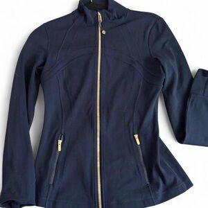 Navy blue Lululemon Define Jacket with gold zippers